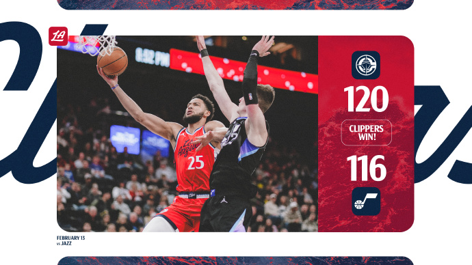 NBA常规赛：快船vs爵士全场高清中文录像回放(2025年02月14日)